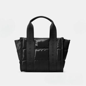 New kate spade mini puffy tote black